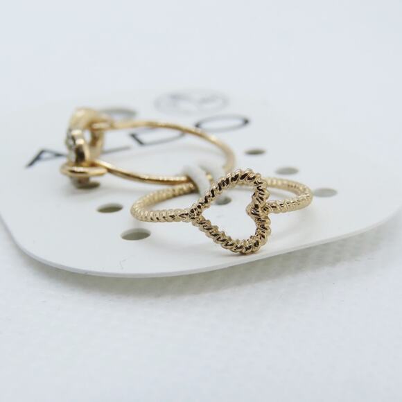 Aldo Gold Rings - Infinity and Heart Stackable Minimalist Cute Rings - Picture 3 of 5